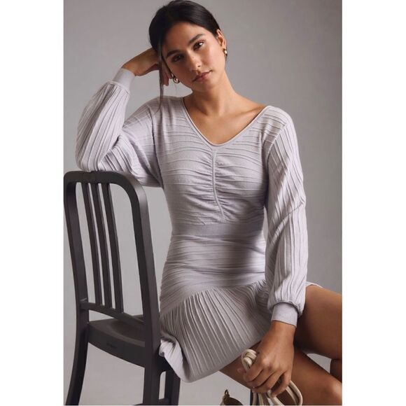 NEW Daily Practice by Anthropologie Long-Sleeve Flare Sweater Mini Dress Plus 1X - Picture 6 of 8